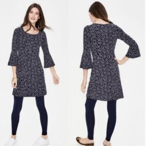Boden Navy Polka Dot Long Sleeve Dress